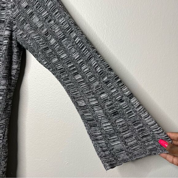 Eileen‎ Fisher Women Silk Linen Cardigan Sweater Large Black White Open Front - Picture 6 of 7